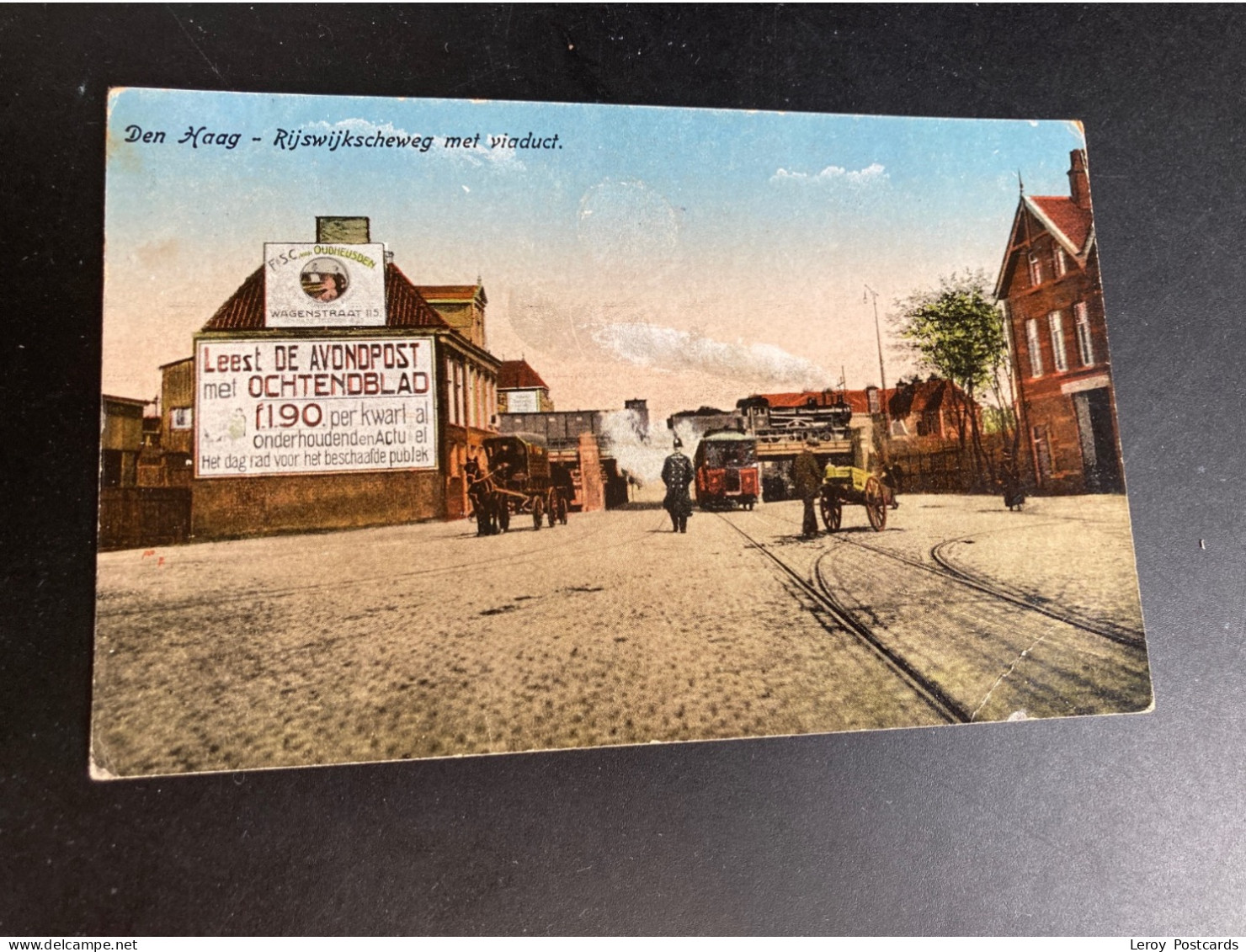 A680 Den Haag Rijswijkscheweg Met Viaduct 1925 TRAM + HUIFKAR - Den Haag ('s-Gravenhage)