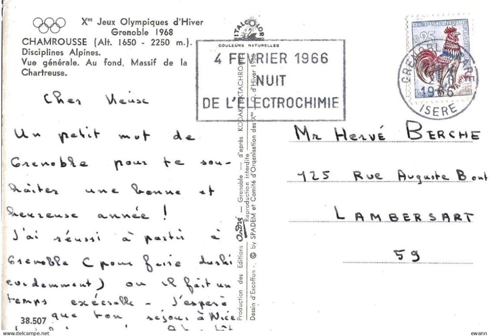 Carte Postale - Jeux Olympiques De Grenoble 1968 - Chamrousse - Chamrousse