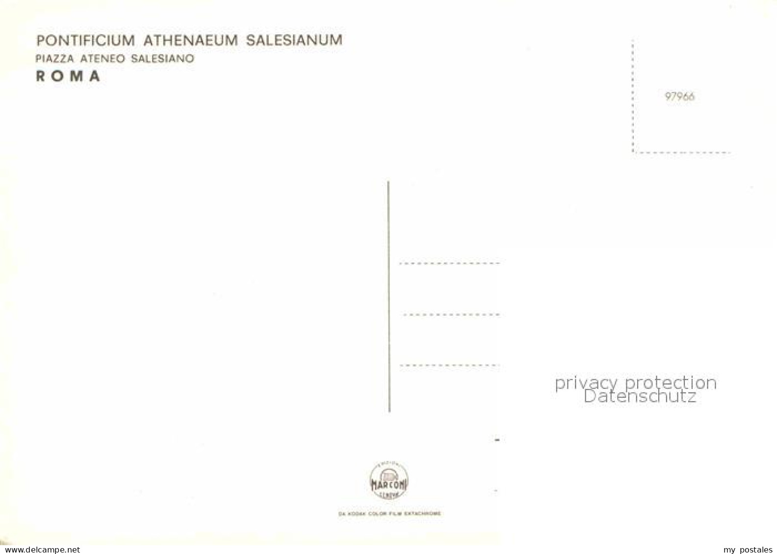 72893712 Roma Rom Pontificium Athenaeum Salesianum  - Other & Unclassified