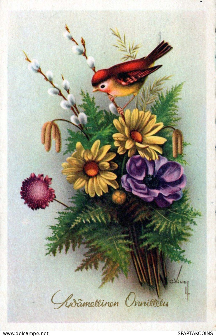 FLOWERS Vintage Ansichtskarte Postkarte CPSMPF #PKG096.DE - Blumen