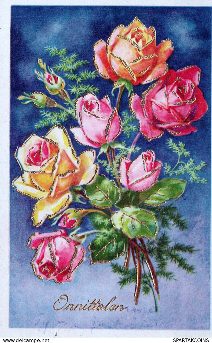 FLOWERS Vintage Ansichtskarte Postkarte CPA #PKE492.DE - Blumen