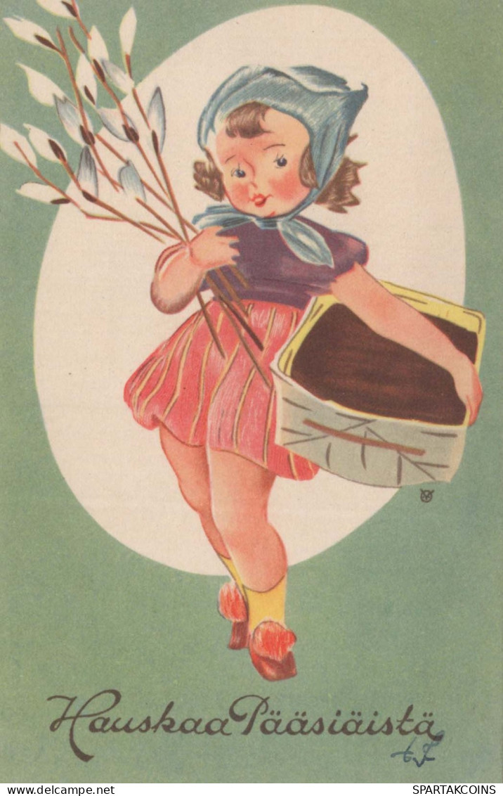 OSTERN KINDER Vintage Ansichtskarte Postkarte CPA #PKE299.DE - Pâques