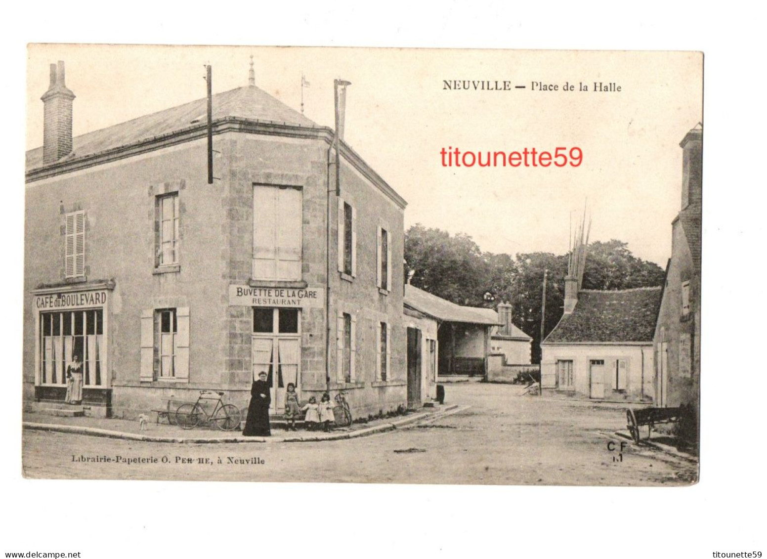 62- NEUVILLE- COMMERCE " CAFE Du BOULEVARD" "BUVETTE De La GARE"-PLACE De La HALLE- - Andere & Zonder Classificatie