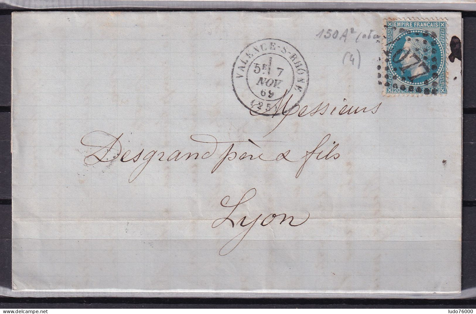 D 808 / NAPOLEON N° 29 SUR LETTRE - 1863-1870 Napoleon III Gelauwerd