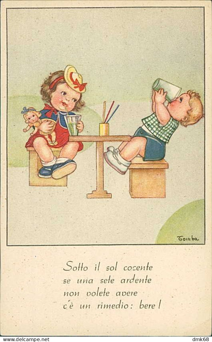 MARIA PIA FRANZONI TOMBA SIGNED 1940s POSTCARD - CHILDREN / BAMBINI  (5717) - Other & Unclassified