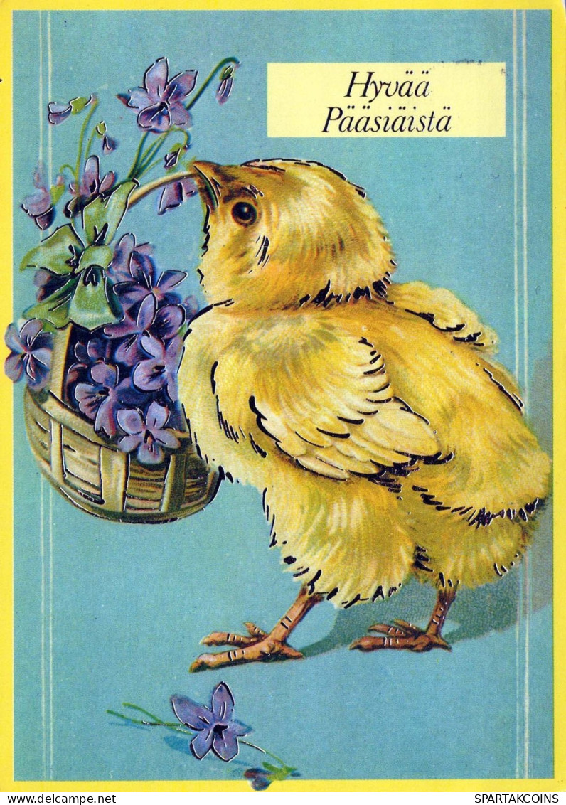 OSTERN HUHN EI Vintage Ansichtskarte Postkarte CPSM #PBP166.DE - Pâques