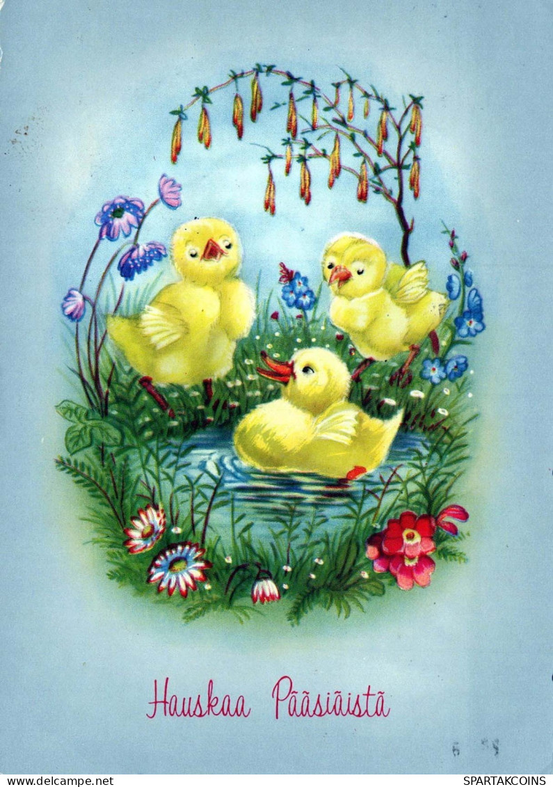 OSTERN HUHN EI Vintage Ansichtskarte Postkarte CPSM #PBO602.DE - Easter