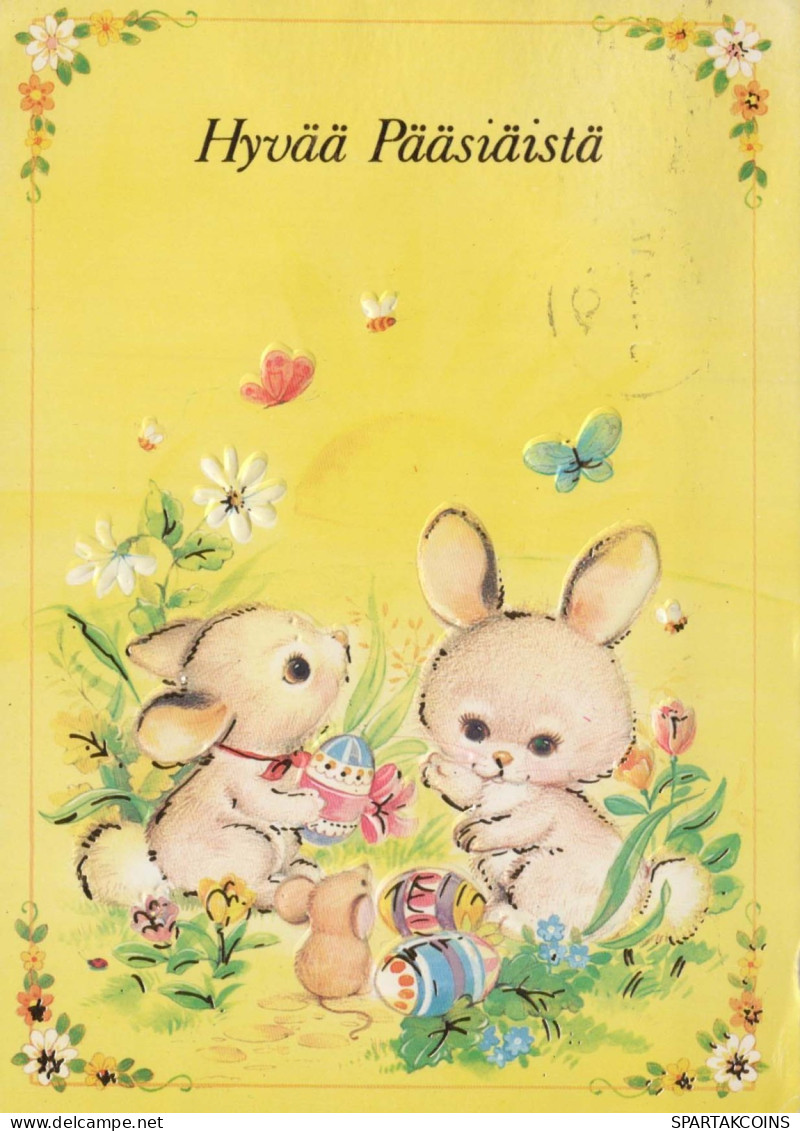 OSTERN KANINCHEN Vintage Ansichtskarte Postkarte CPSM #PBO539.DE - Pâques