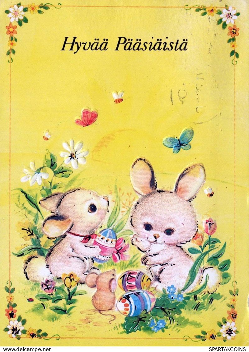 OSTERN KANINCHEN Vintage Ansichtskarte Postkarte CPSM #PBO539.DE - Ostern