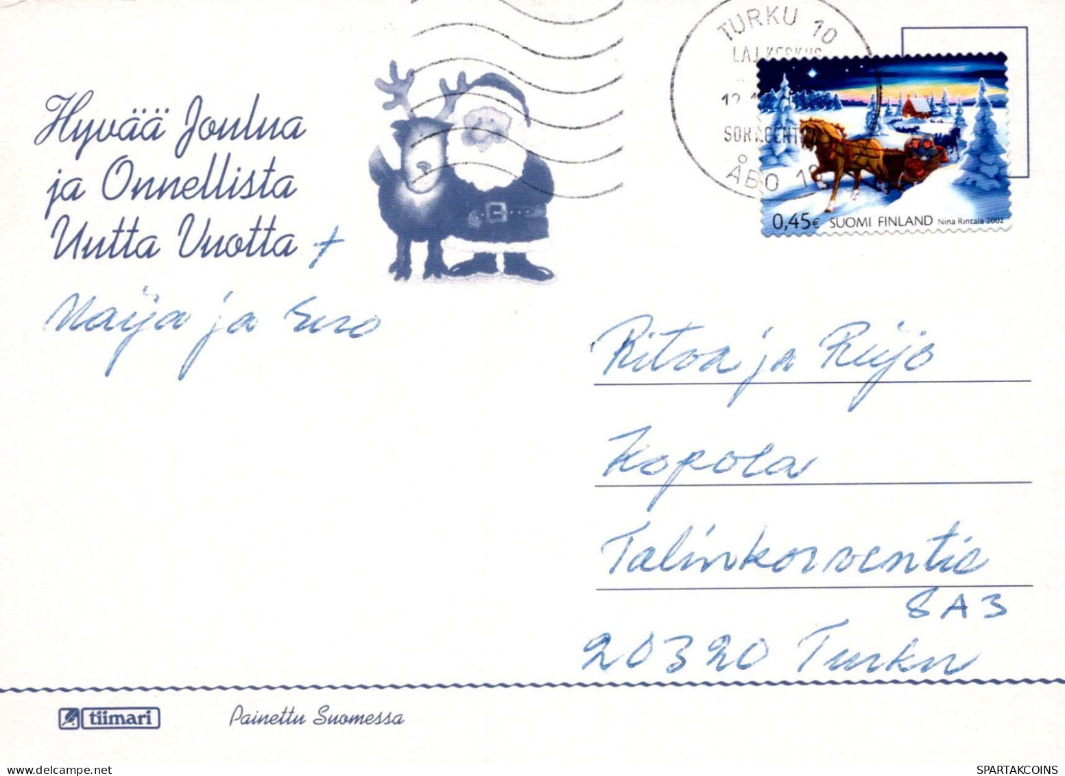 WEIHNACHTSMANN SANTA CLAUS Neujahr Weihnachten Vintage Ansichtskarte Postkarte CPSM #PAU600.DE - Kerstman