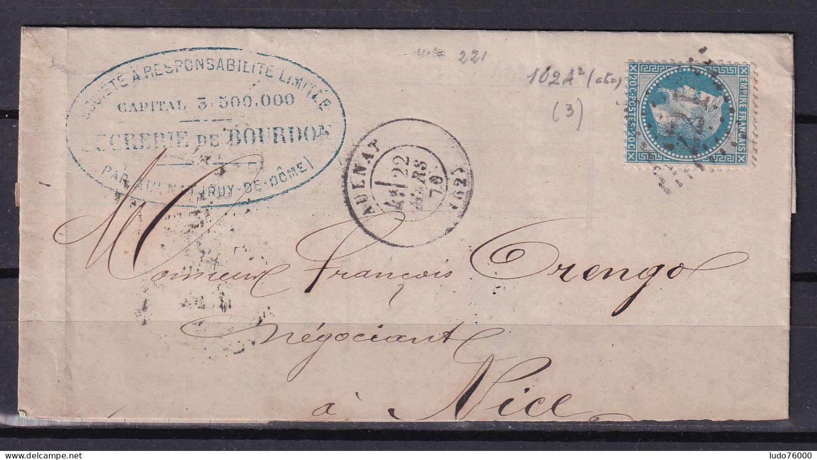 D 808 / NAPOLEON N° 29 SUR LETTRE - 1863-1870 Napoleon III With Laurels