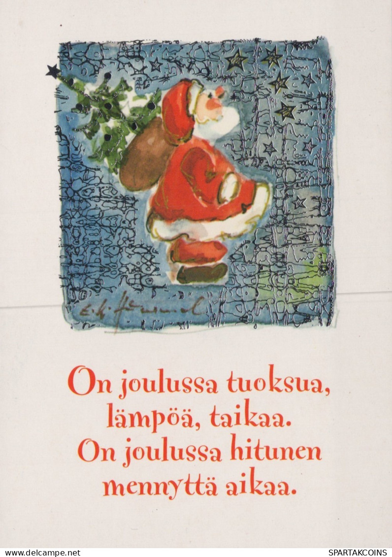 WEIHNACHTSMANN SANTA CLAUS WEIHNACHTSFERIEN Vintage Postkarte CPSM #PAK834.DE - Kerstman