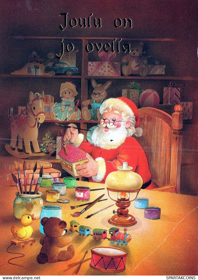 WEIHNACHTSMANN SANTA CLAUS WEIHNACHTSFERIEN Vintage Postkarte CPSM #PAK702.DE - Kerstman