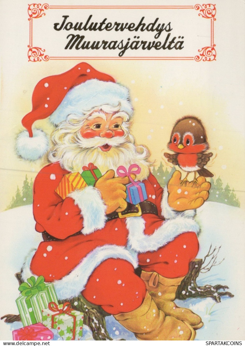 WEIHNACHTSMANN SANTA CLAUS TIERE WEIHNACHTSFERIEN Vintage Postkarte CPSM #PAK639.DE - Santa Claus