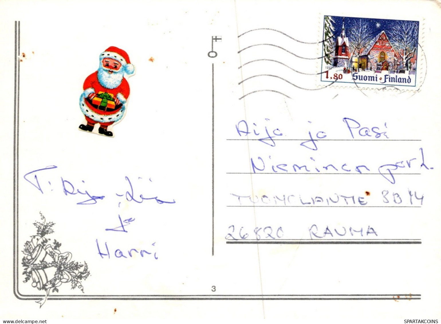 WEIHNACHTSMANN SANTA CLAUS TIERE WEIHNACHTSFERIEN Vintage Postkarte CPSM #PAK639.DE - Santa Claus