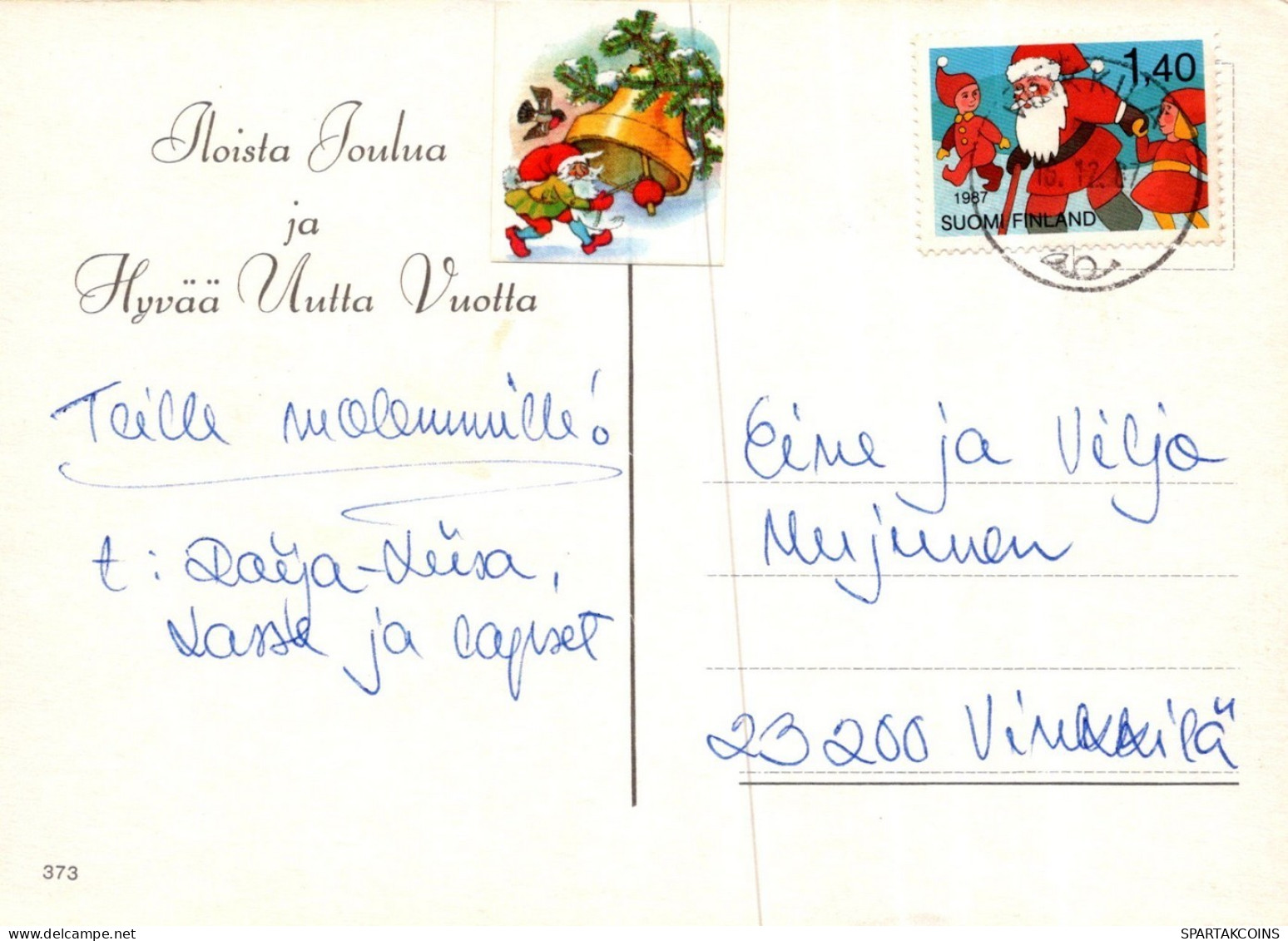 WEIHNACHTSMANN SANTA CLAUS TIERE WEIHNACHTSFERIEN Vintage Postkarte CPSM #PAK503.DE - Kerstman