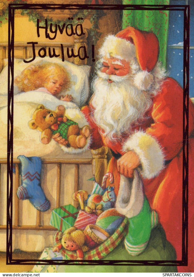 WEIHNACHTSMANN SANTA CLAUS KINDER WEIHNACHTSFERIEN Vintage Postkarte CPSM #PAK298.DE - Kerstman