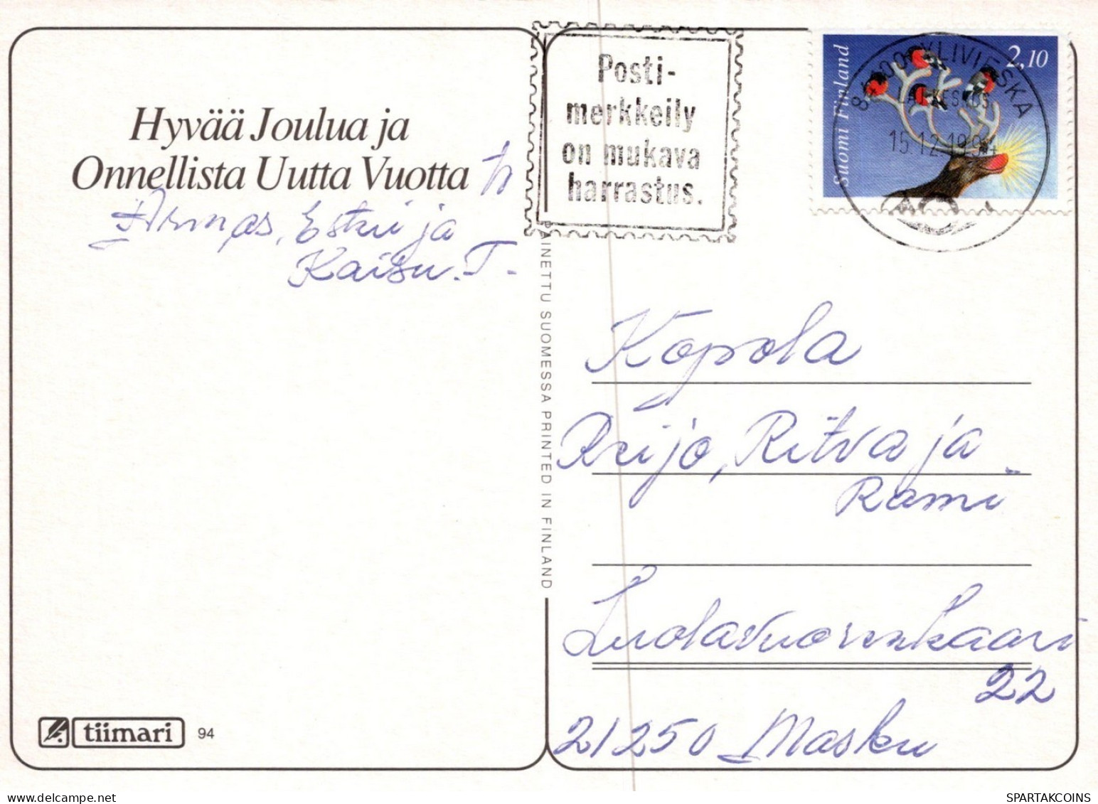 WEIHNACHTSMANN SANTA CLAUS WEIHNACHTSFERIEN Vintage Postkarte CPSM #PAK150.DE - Santa Claus