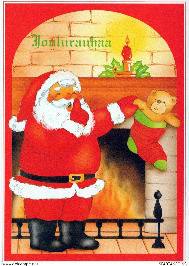 WEIHNACHTSMANN SANTA CLAUS WEIHNACHTSFERIEN Vintage Postkarte CPSM #PAK150.DE - Kerstman