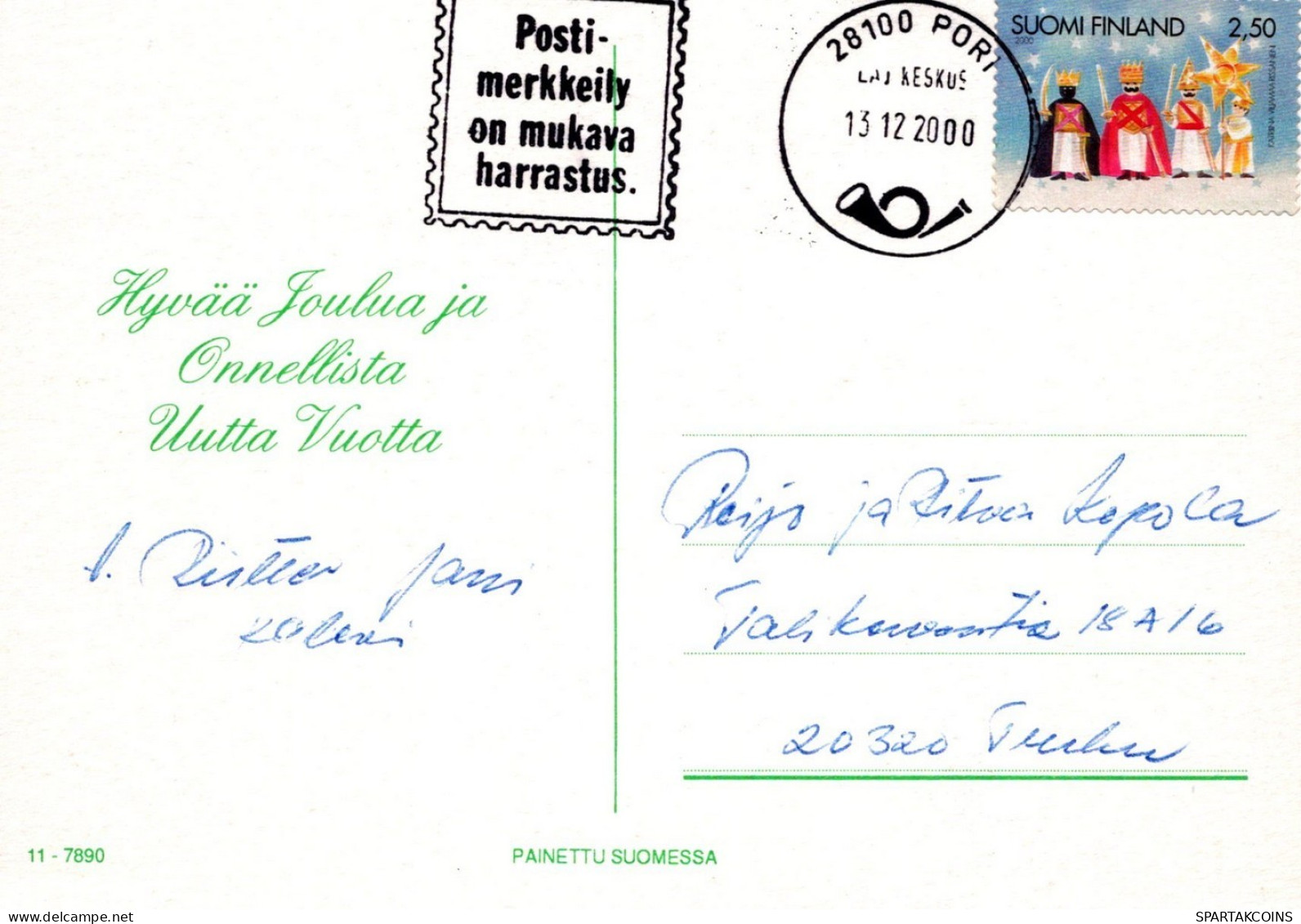 WEIHNACHTSMANN SANTA CLAUS WEIHNACHTSFERIEN Vintage Postkarte CPSM #PAJ727.DE - Kerstman