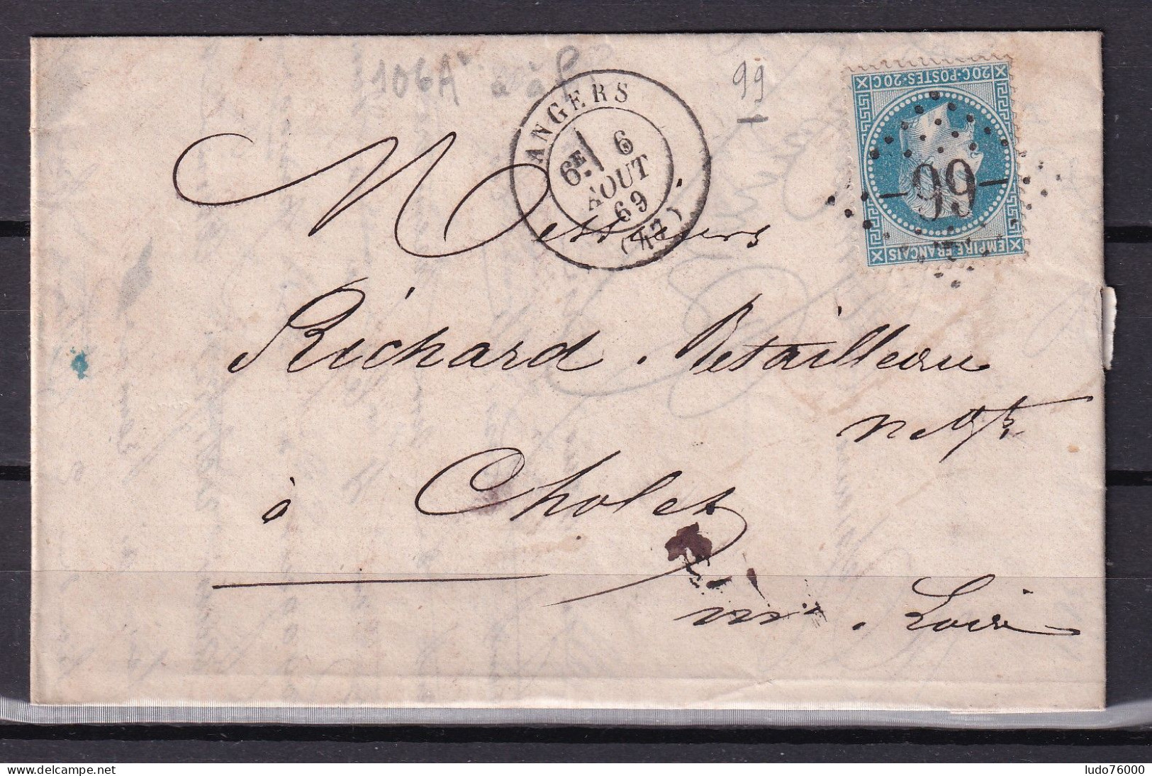 D 808 / NAPOLEON N° 29 SUR LETTRE - 1863-1870 Napoleon III With Laurels