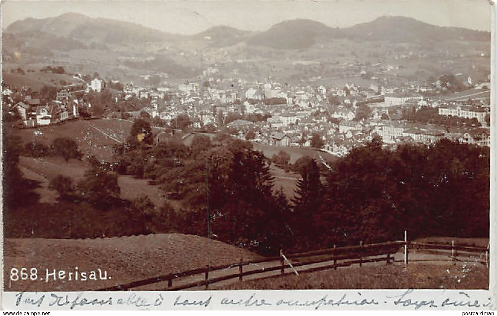 Schweiz - Herisau (AR ) Fotokarte - Jahr 1907 - Gesamtansicht - Verlag Unbekannt  - Herisau