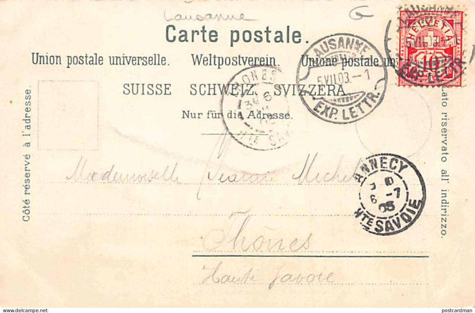 Suisse - Lausanne (VD) Litho - Photo Des Membres Du Conseil D'état Du Canton De Vaud - Année 1903 - F. Virieux - C. Deco - Lausanne