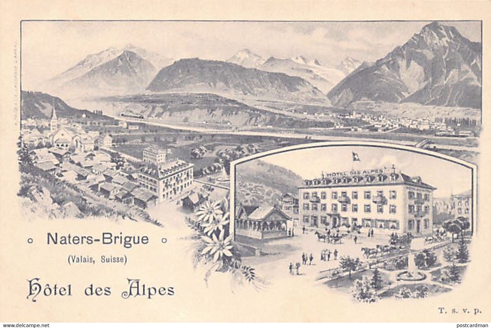Suisse - Naters (VS) Hôtel Des Alpes - Carte Publicitaire - Ed. Inconnu  - Naters