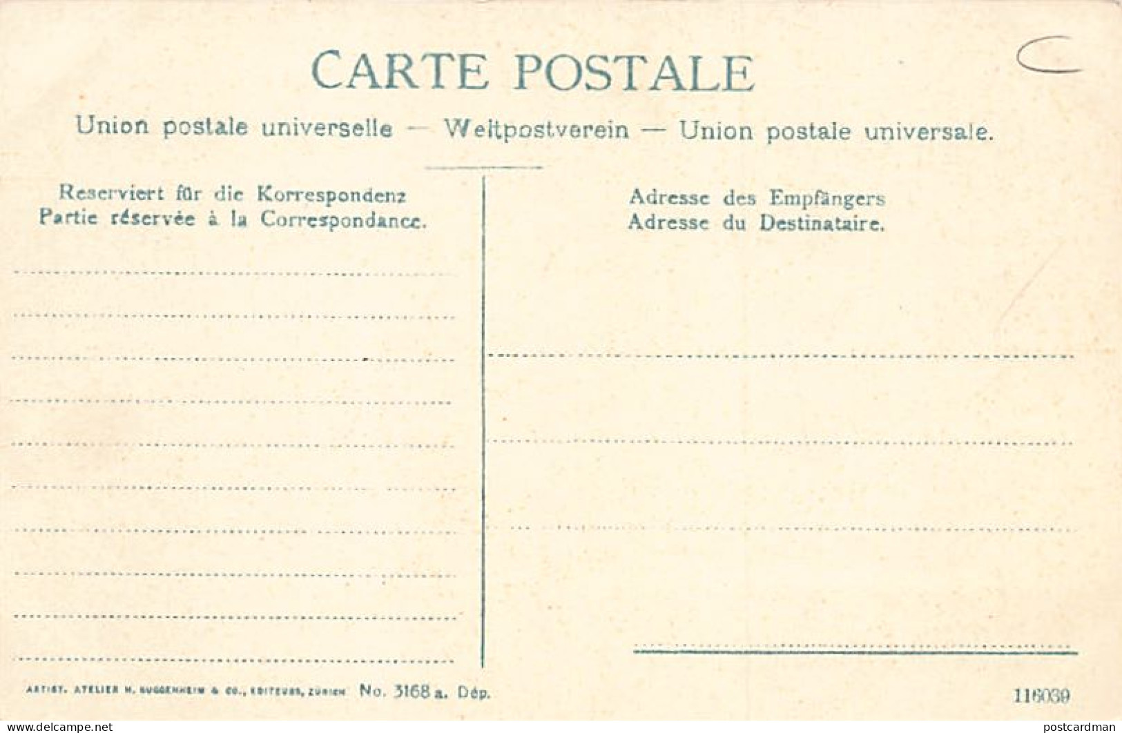 Schweiz - Zürich - Generalansicht - Grand Hôtel National - Verlag H. Guggenheim 3168 - Zürich