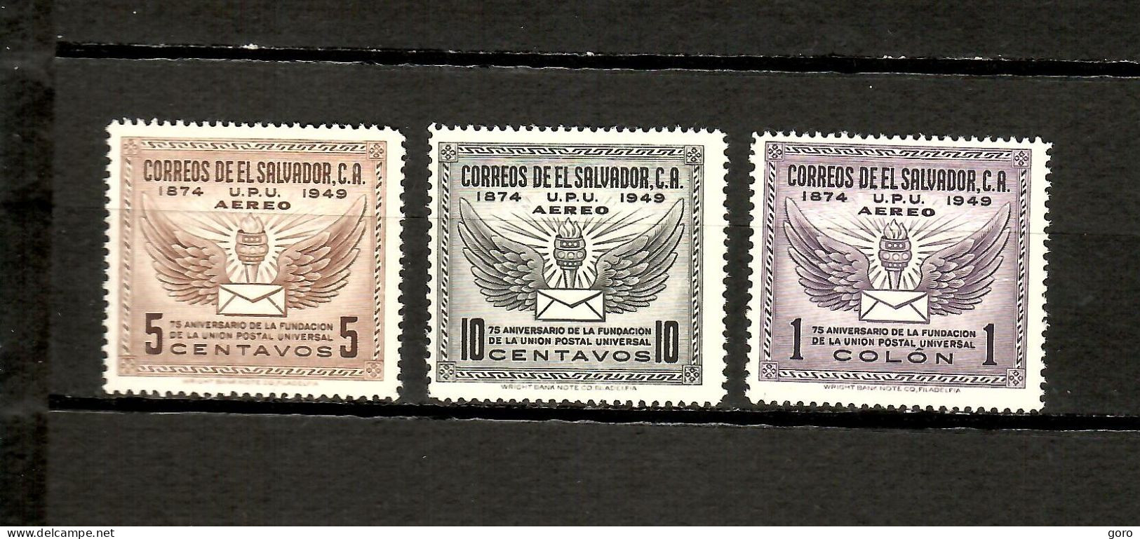 El Salvador  1949  .-  Y&T  Nº   104/106   Aéreos   ** - El Salvador