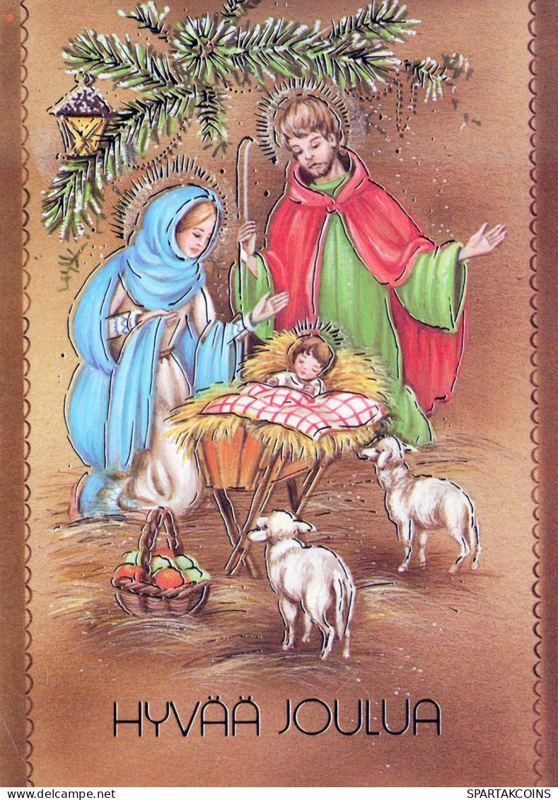 Virgen María Virgen Niño JESÚS Navidad Religión Vintage Tarjeta Postal CPSM #PBP990.ES - Vergine Maria E Madonne