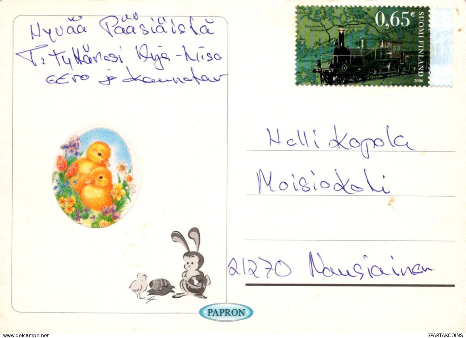 PASCUA POLLO HUEVO Vintage Tarjeta Postal CPSM #PBP041.ES - Easter