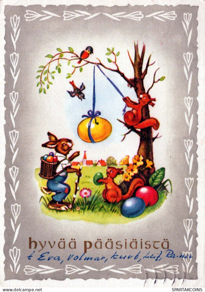 PASCUA CONEJO Vintage Tarjeta Postal CPSM #PBO410.ES - Easter