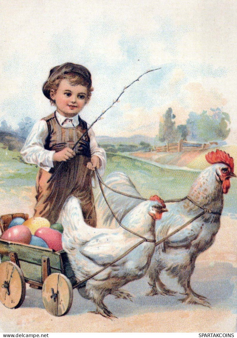 PASCUA NIÑOS HUEVO Vintage Tarjeta Postal CPSM #PBO282.ES - Ostern