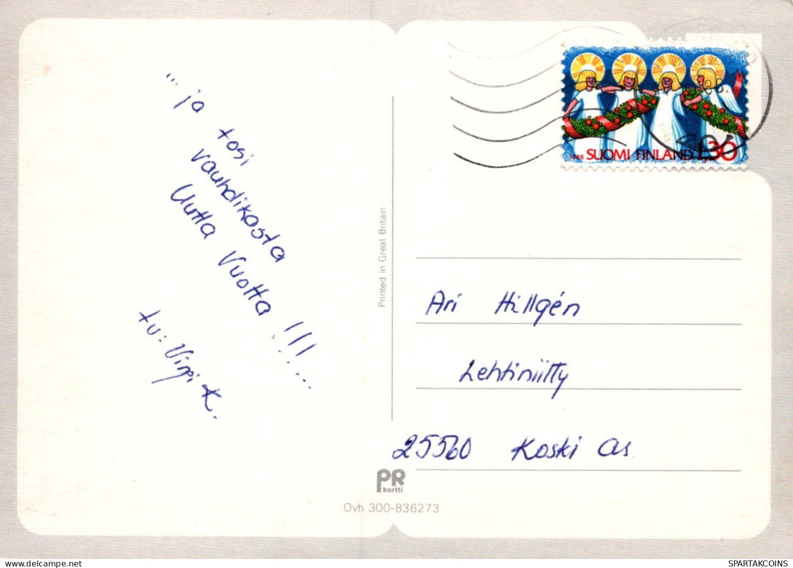 PAPÁ NOEL Feliz Año Navidad Vintage Tarjeta Postal CPSM #PAU531.ES - Santa Claus