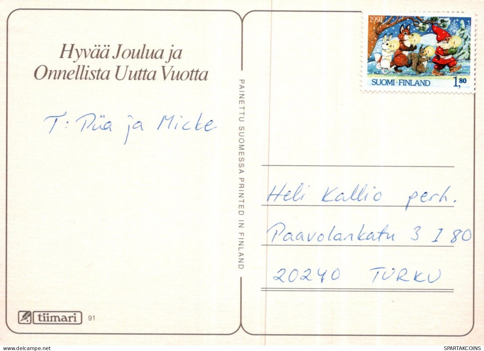 PAPÁ NOEL NAVIDAD Fiesta Vintage Tarjeta Postal CPSM #PAK699.ES - Kerstman