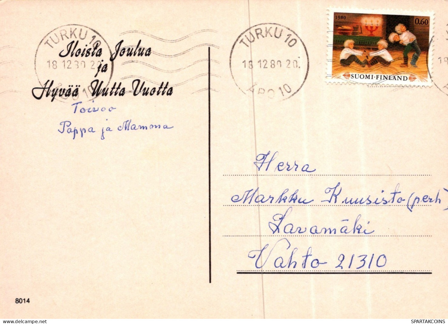 PAPÁ NOEL NIÑO NAVIDAD Fiesta Vintage Tarjeta Postal CPSM #PAK295.ES - Kerstman
