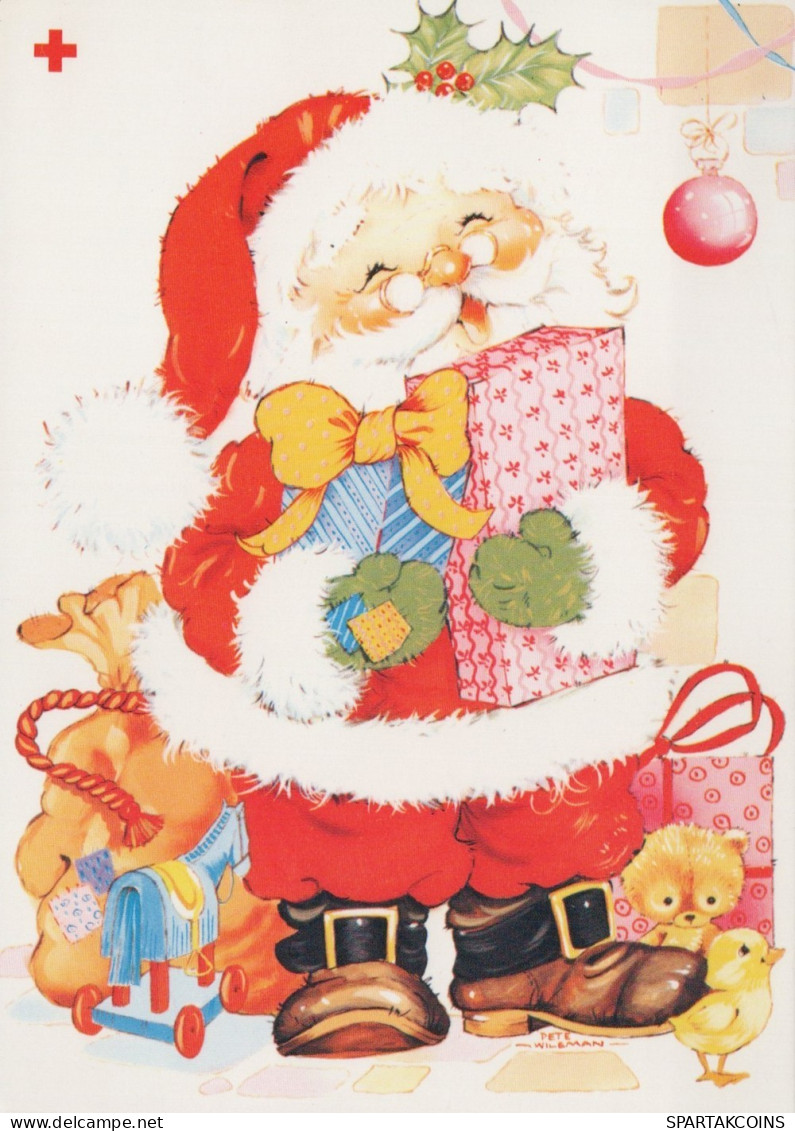 PAPÁ NOEL NAVIDAD Fiesta Vintage Tarjeta Postal CPSM #PAJ521.ES - Santa Claus