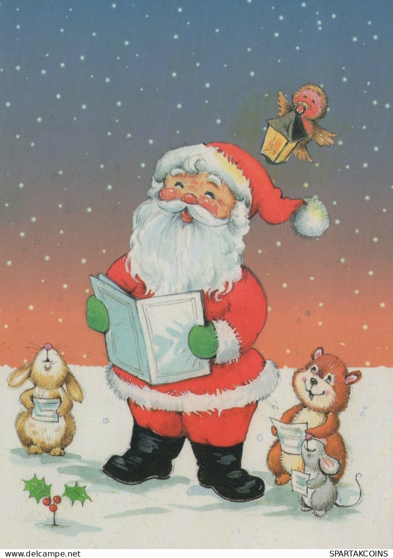 PAPÁ NOEL NAVIDAD Fiesta Vintage Tarjeta Postal CPSM #PAJ588.ES - Santa Claus