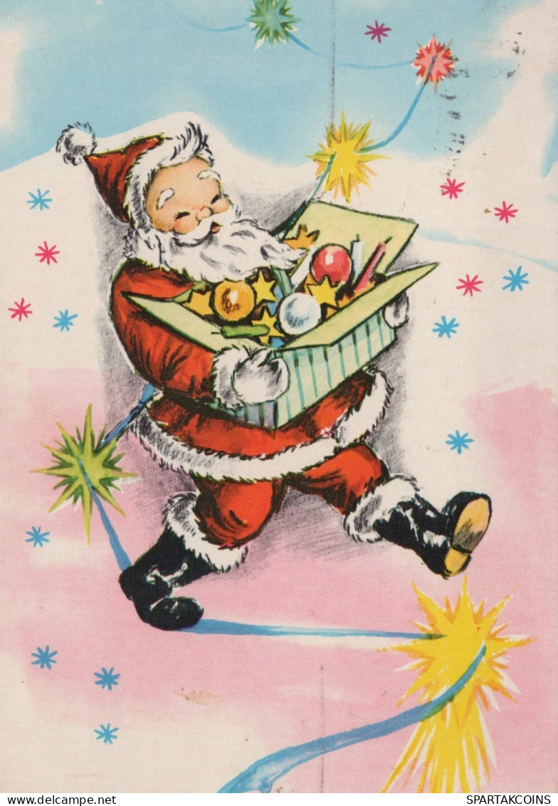 PAPÁ NOEL NAVIDAD Fiesta Vintage Tarjeta Postal CPSM #PAJ657.ES - Kerstman