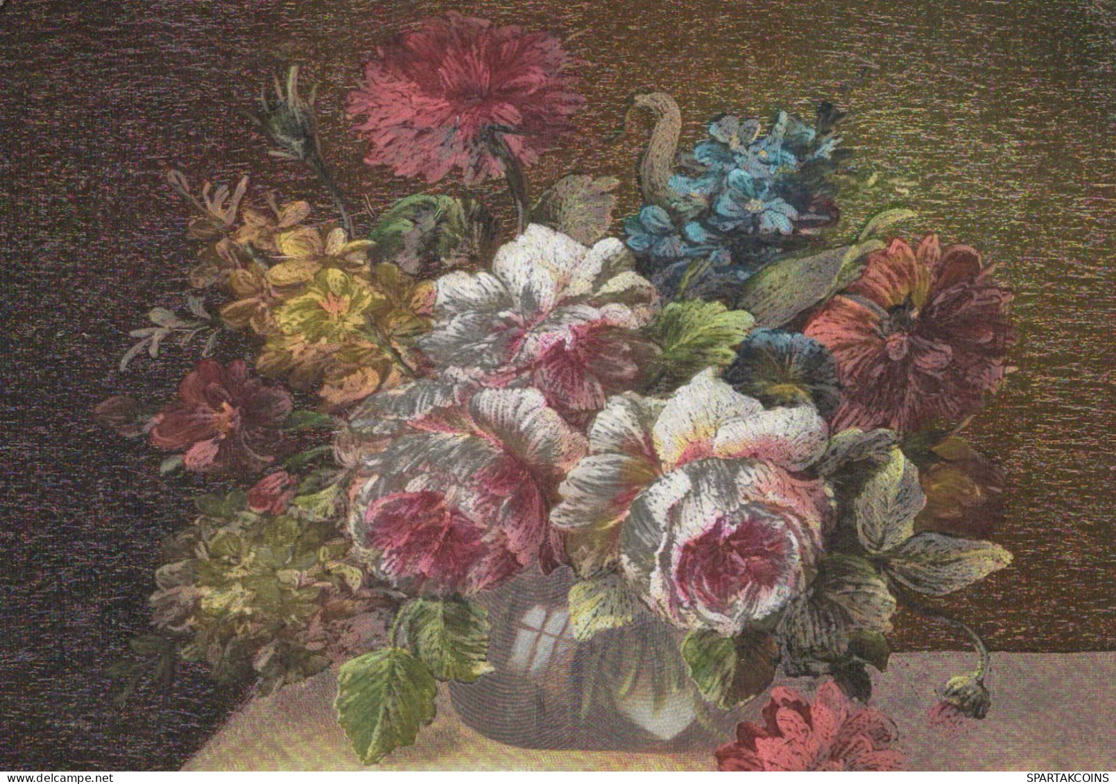 FLOWERS LENTICULAR 3D Vintage Ansichtskarte Postkarte CPSM #PAZ167.DE - Bloemen