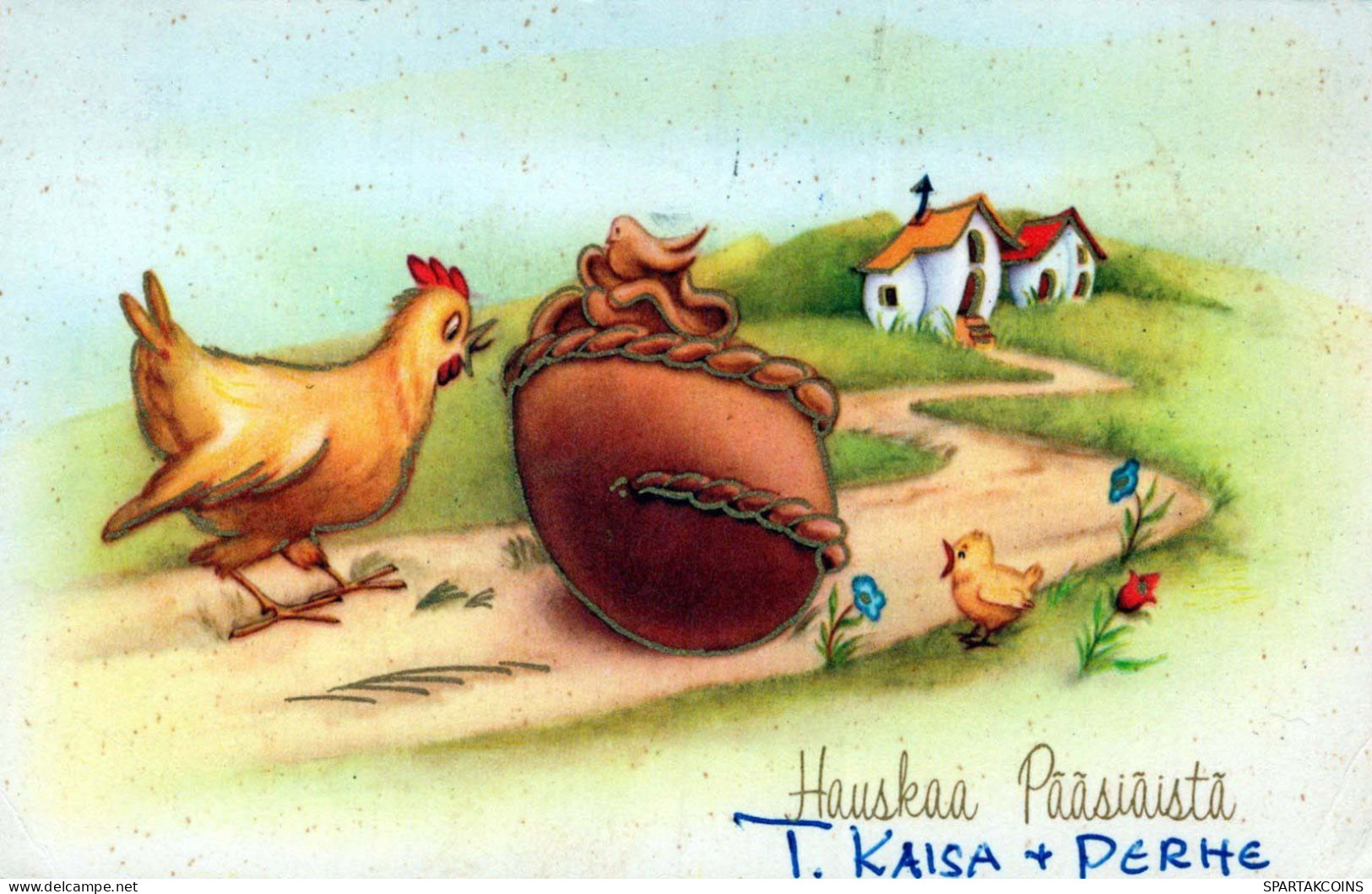 PÂQUES POULET ŒUF Vintage Carte Postale CPA #PKE423.FR - Easter