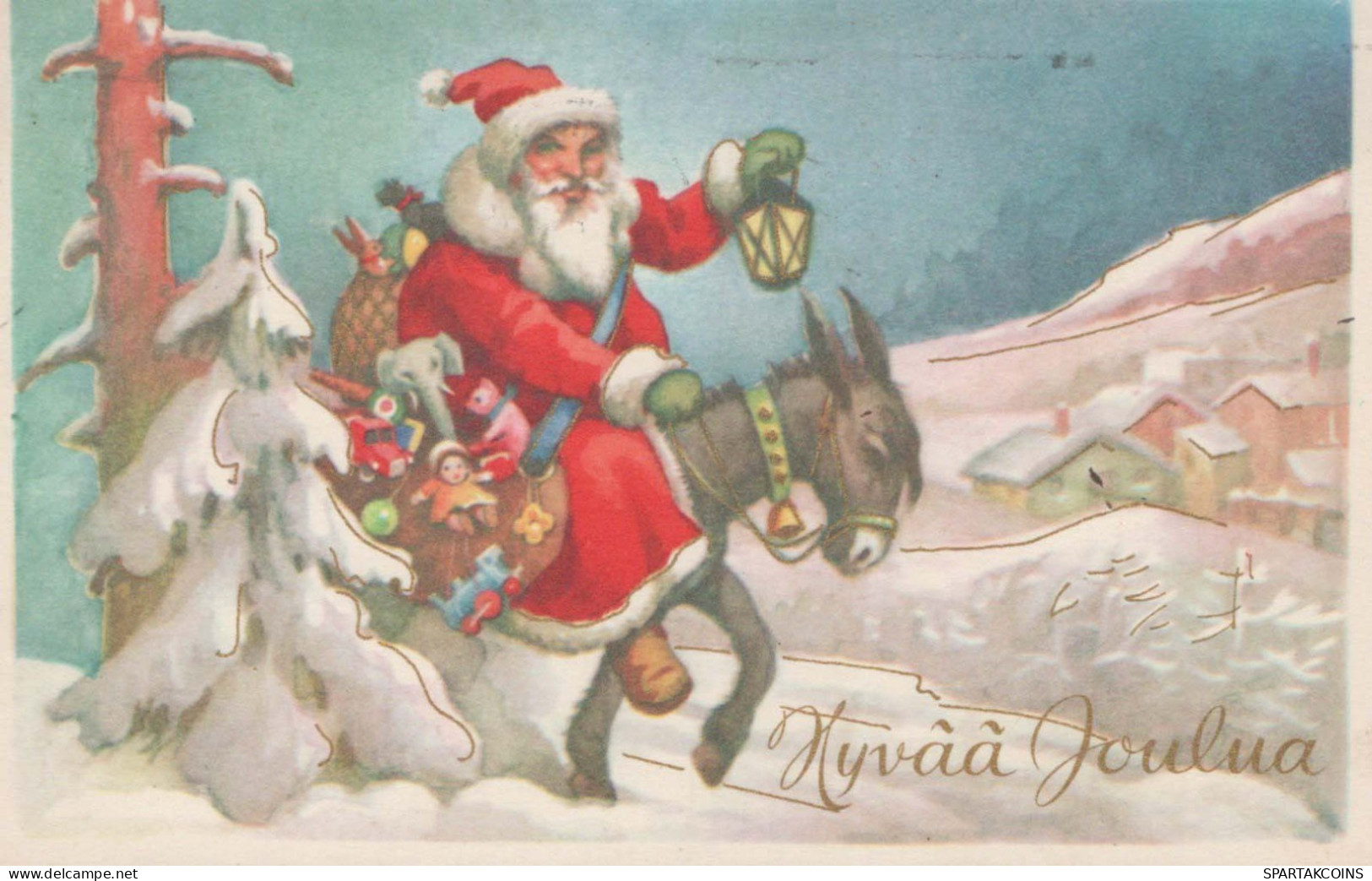 PÈRE NOËL Bonne Année Noël Vintage Carte Postale CPA #PKE040.FR - Kerstman