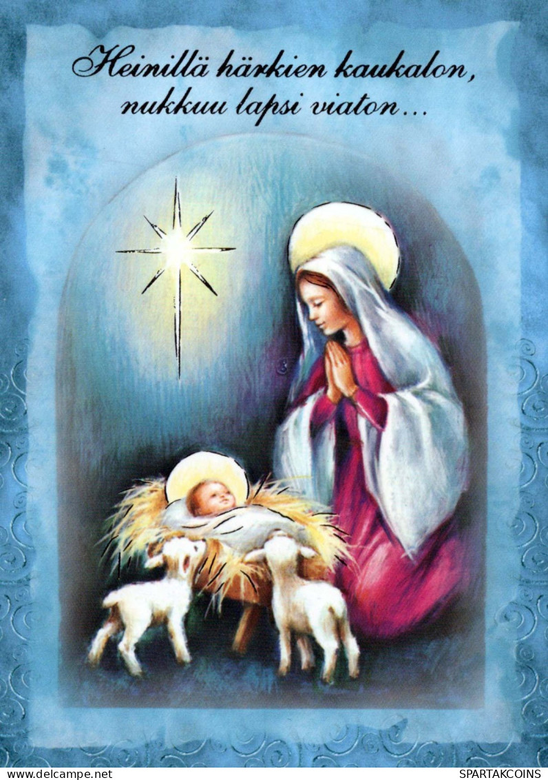 Vierge Marie Madone Bébé JÉSUS Religion Vintage Carte Postale CPSM #PBQ054.FR - Jungfräuliche Marie Und Madona