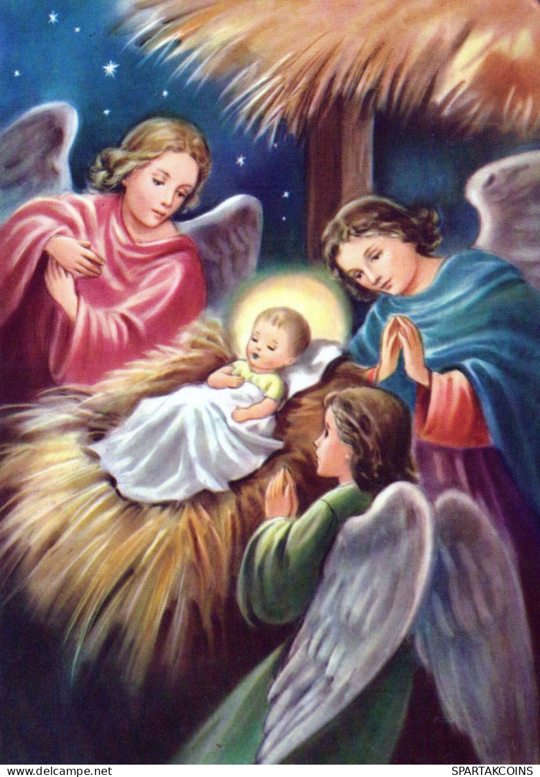 ANGE Noël Bébé JÉSUS Vintage Carte Postale CPSM #PBP350.FR - Angels