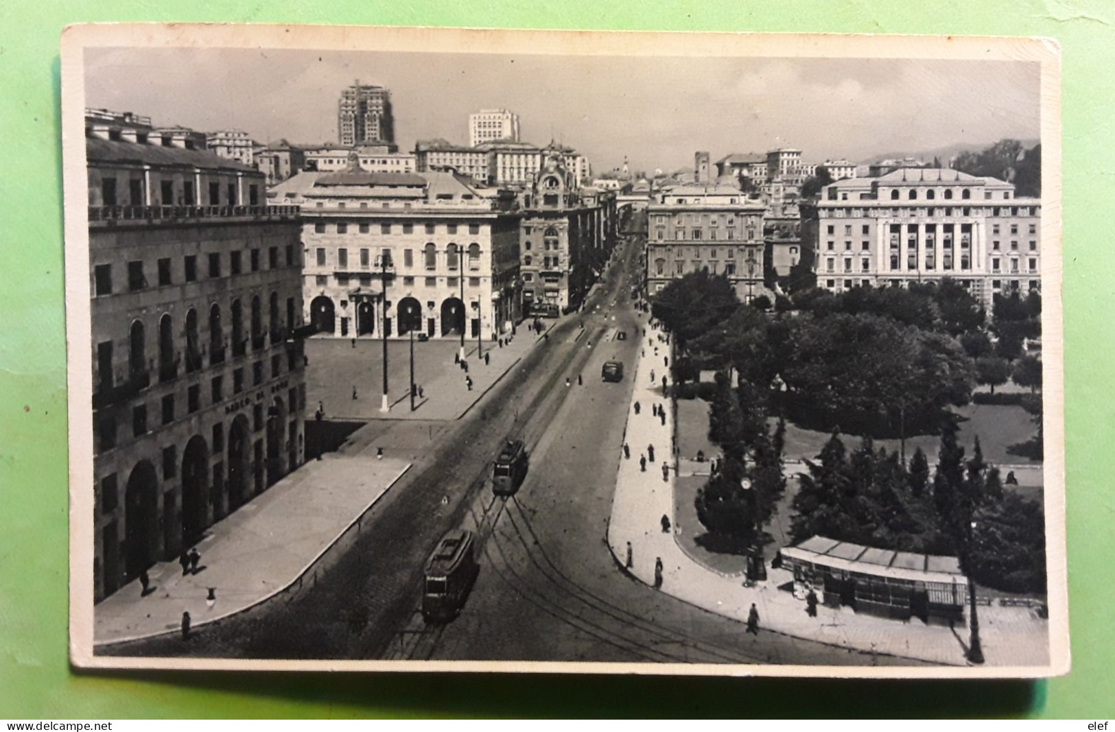 GENOVA Liguria Italia,  Via XX Settembre E Piazza G Verdi , TRAMWAY  , Anni.  30 - Genova