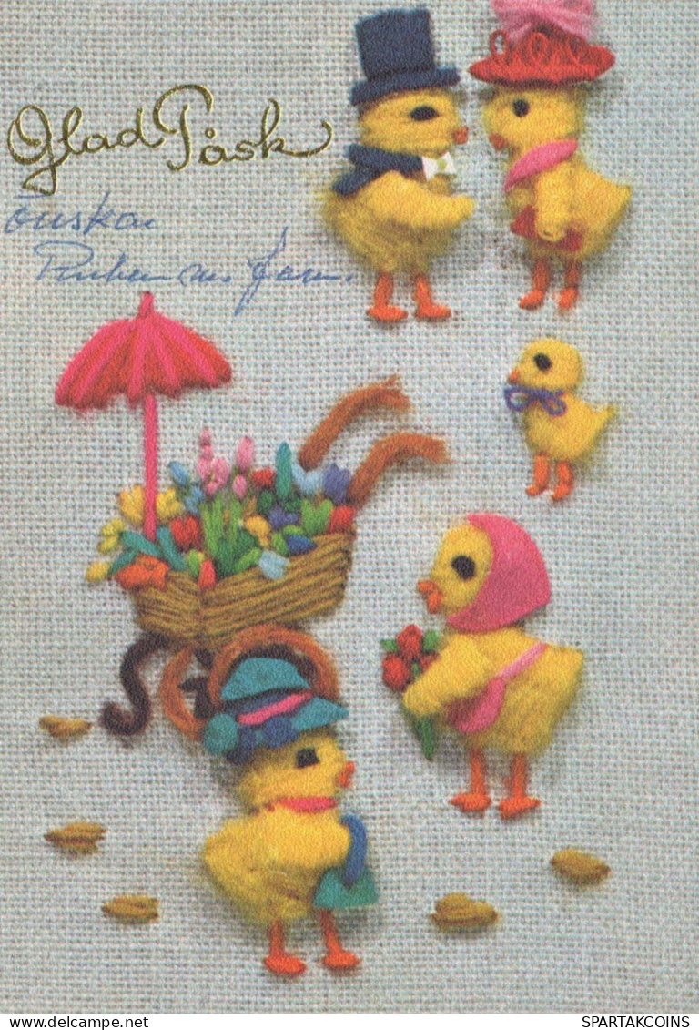 PÂQUES POULET ŒUF Vintage Carte Postale CPSM #PBO851.FR - Easter