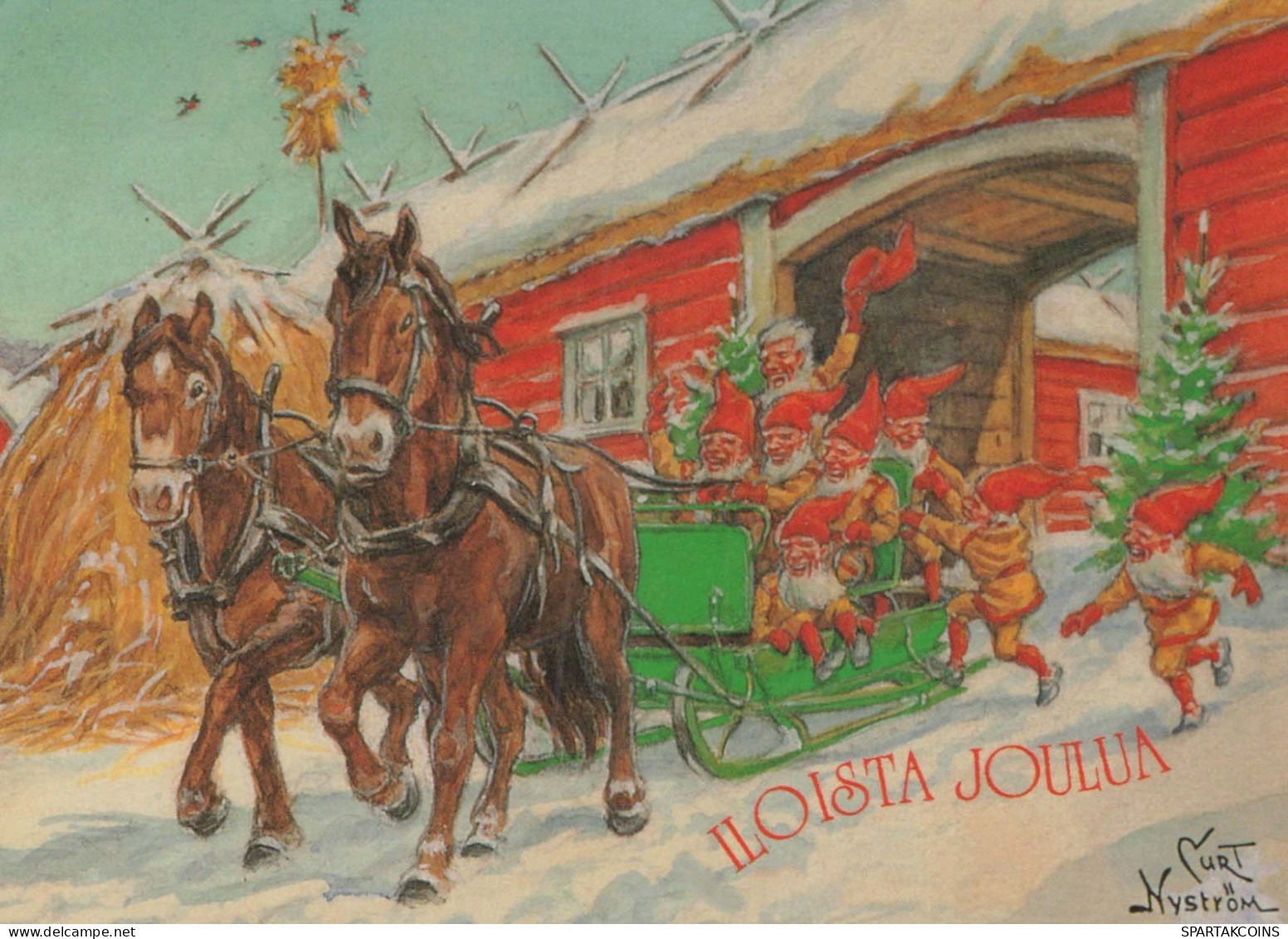 PÈRE NOËL Bonne Année Noël Vintage Carte Postale CPSM #PBL555.FR - Kerstman