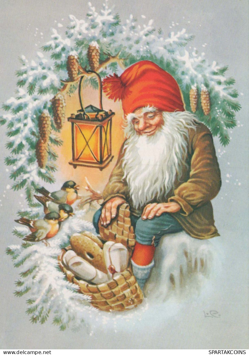 PÈRE NOËL Bonne Année Noël Vintage Carte Postale CPSM #PBL298.FR - Santa Claus