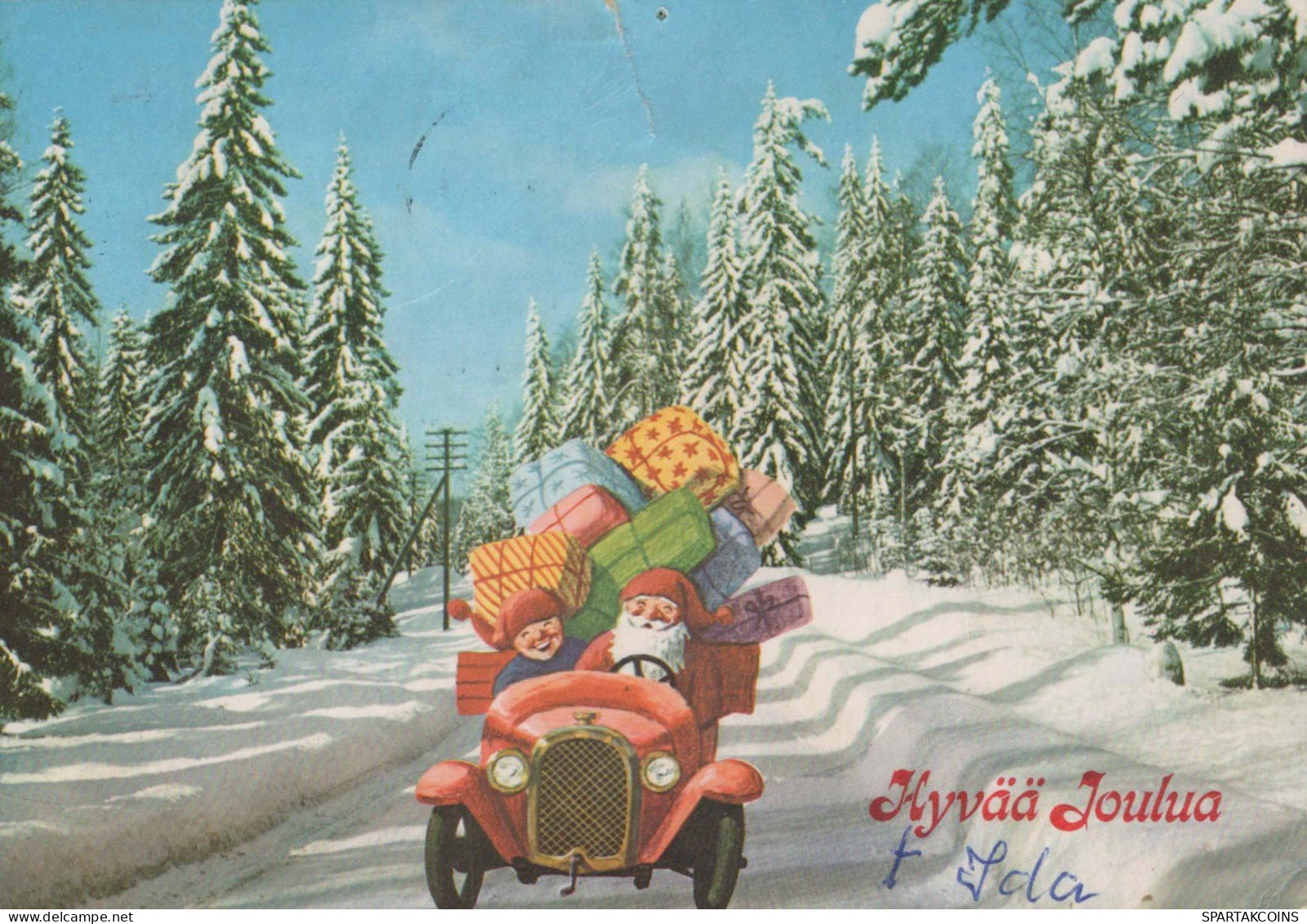 PÈRE NOËL Bonne Année Noël Vintage Carte Postale CPSM #PBB109.FR - Kerstman